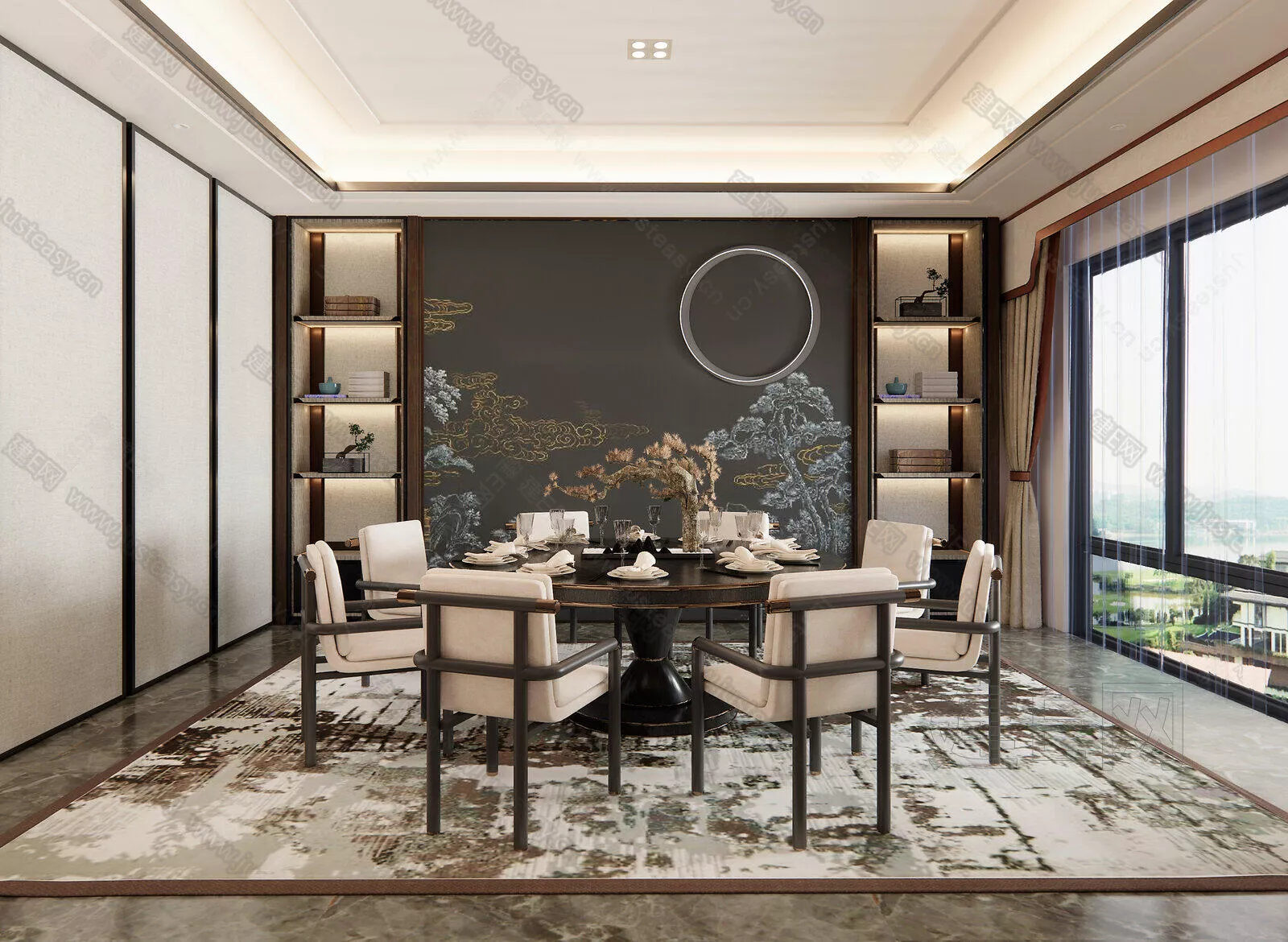 CHINESE DINING ROOM - SKETCHUP 3D SCENE - ENSCAPE - 100682119