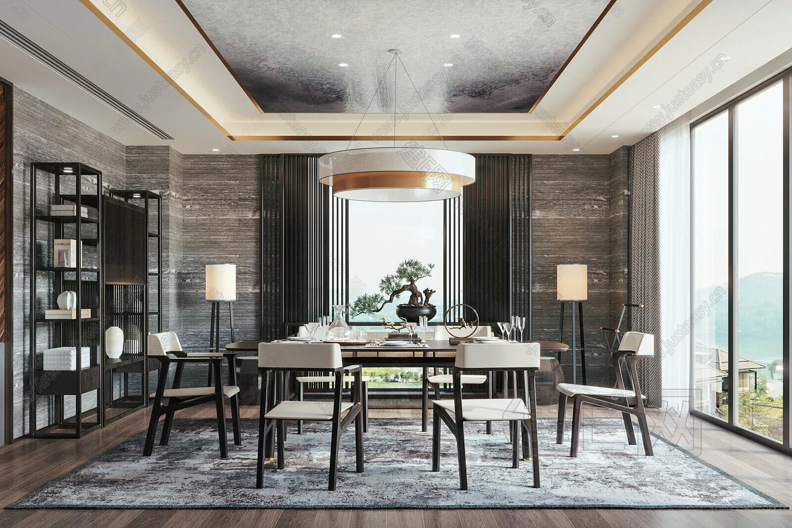 CHINESE DINING ROOM - SKETCHUP 3D SCENE - ENSCAPE - 106121467