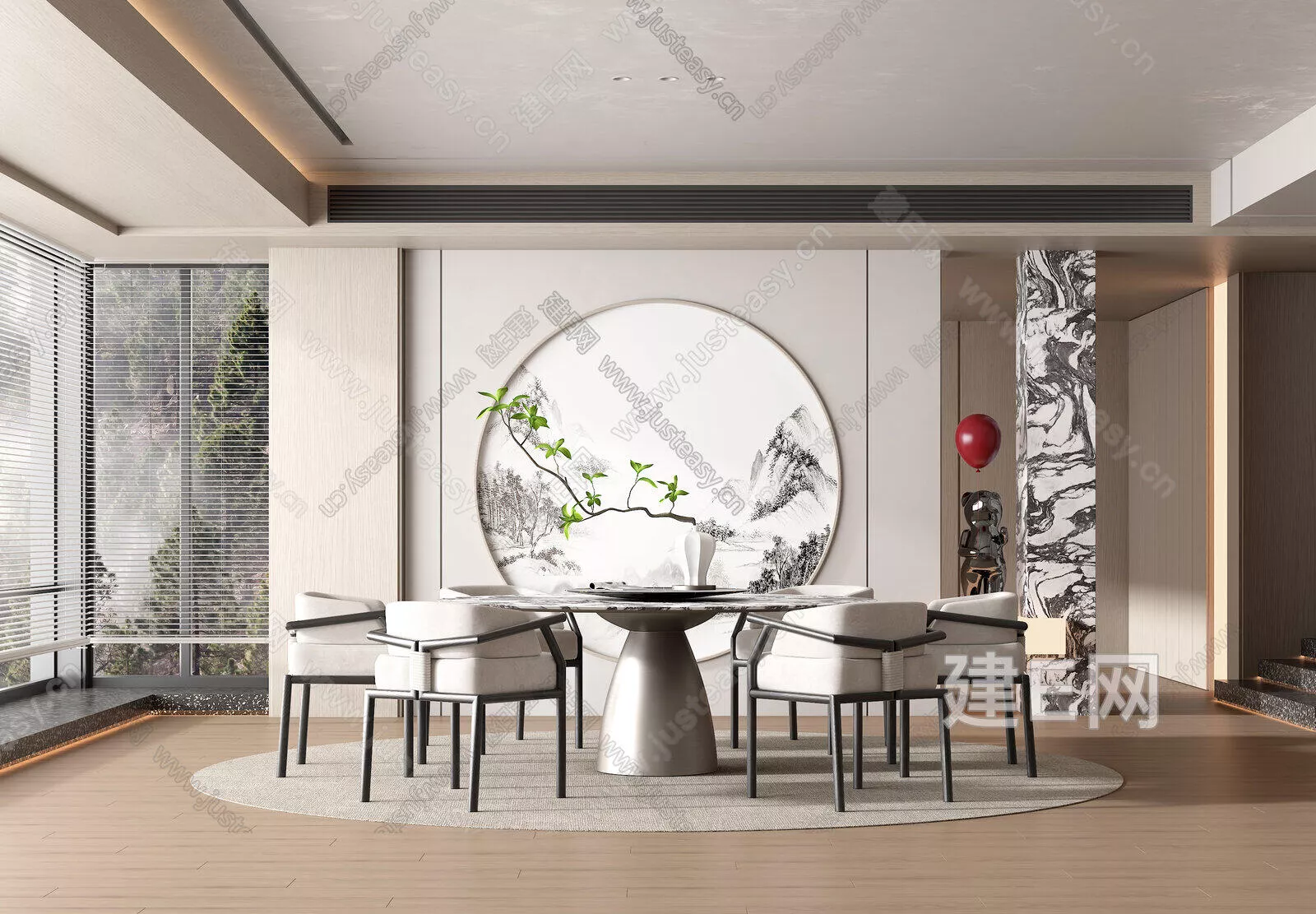 CHINESE DINING ROOM - SKETCHUP 3D SCENE - ENSCAPE - 107300896