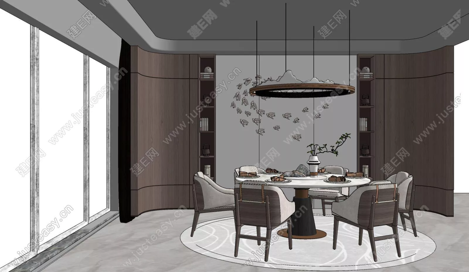 CHINESE DINING ROOM - SKETCHUP 3D SCENE - ENSCAPE - 109462816