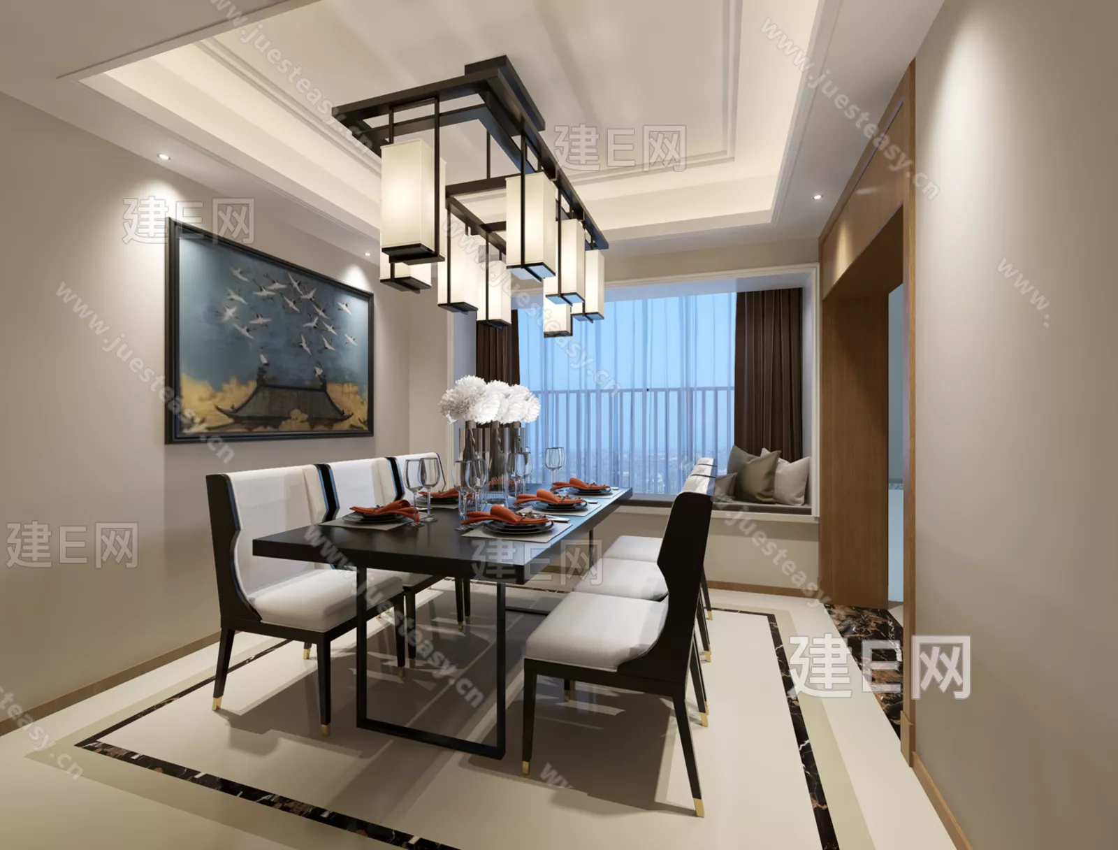 CHINESE DINING ROOM - SKETCHUP 3D SCENE - ENSCAPE - 112741718