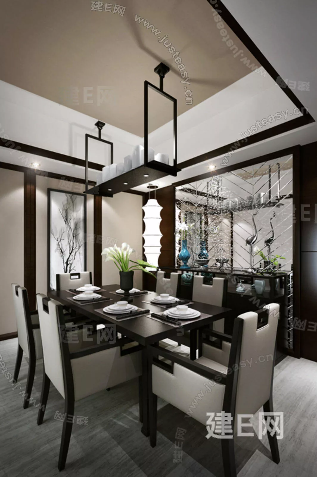 CHINESE DINING ROOM - SKETCHUP 3D SCENE - ENSCAPE - 112872748