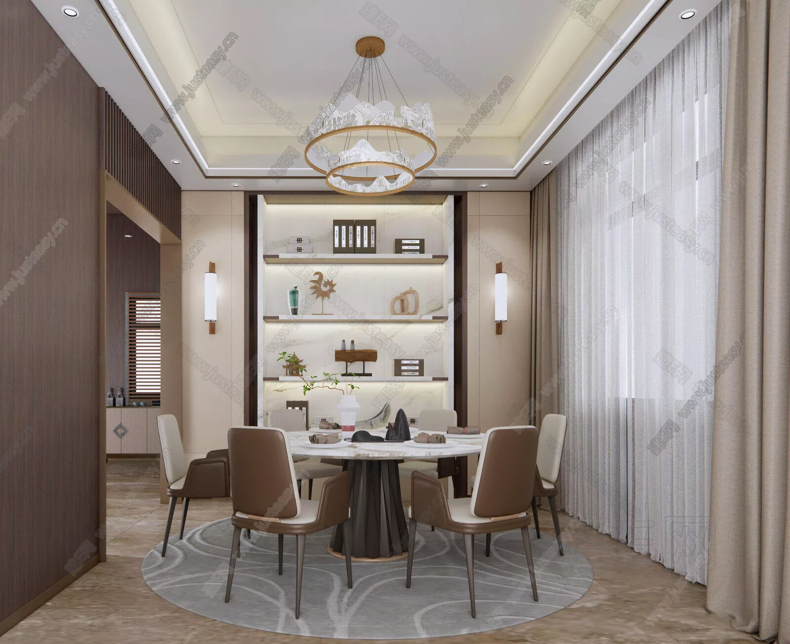 CHINESE DINING ROOM - SKETCHUP 3D SCENE - ENSCAPE - 116671592