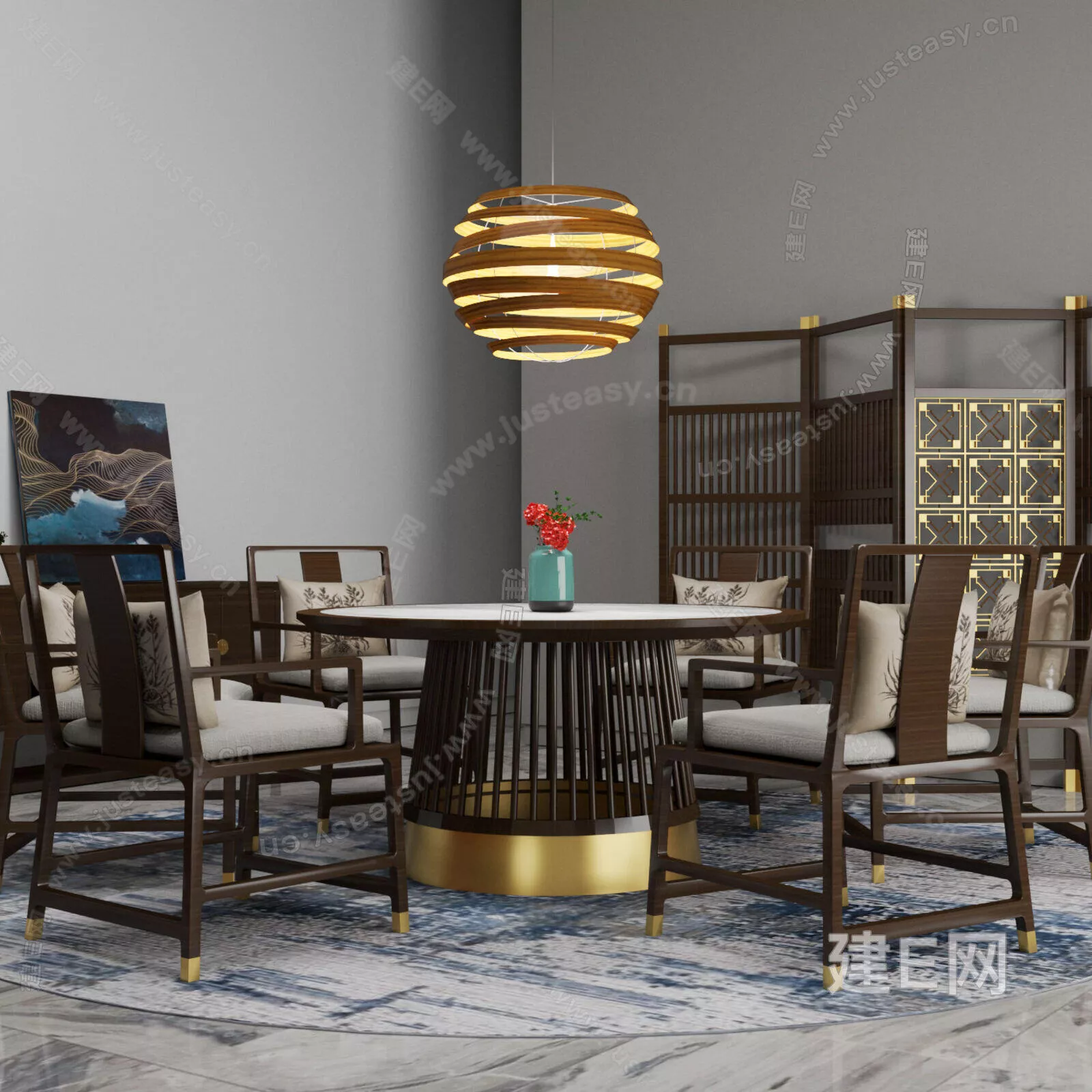 CHINESE DINING ROOM - SKETCHUP 3D SCENE - VRAY - 112541981