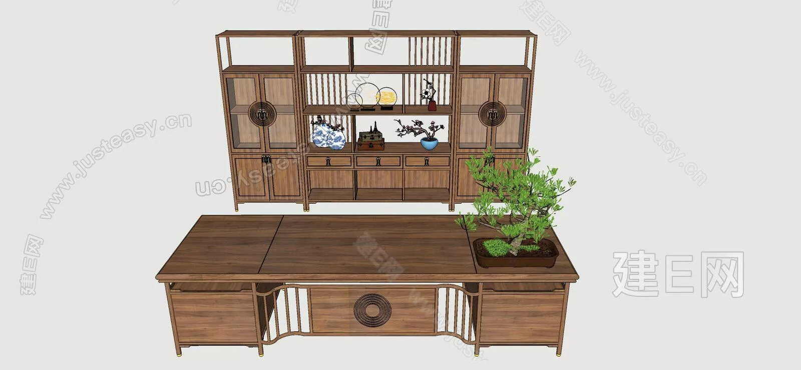 CHINESE DINING TABLE SET - SKETCHUP 3D MODEL - ENSCAPE - 111231381