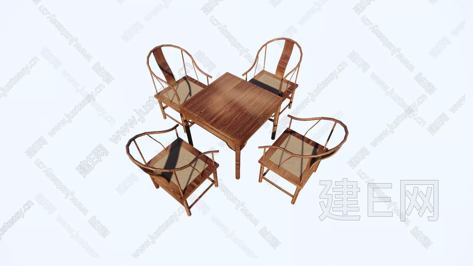 CHINESE DINING TABLE SET - SKETCHUP 3D MODEL - ENSCAPE - 111886802