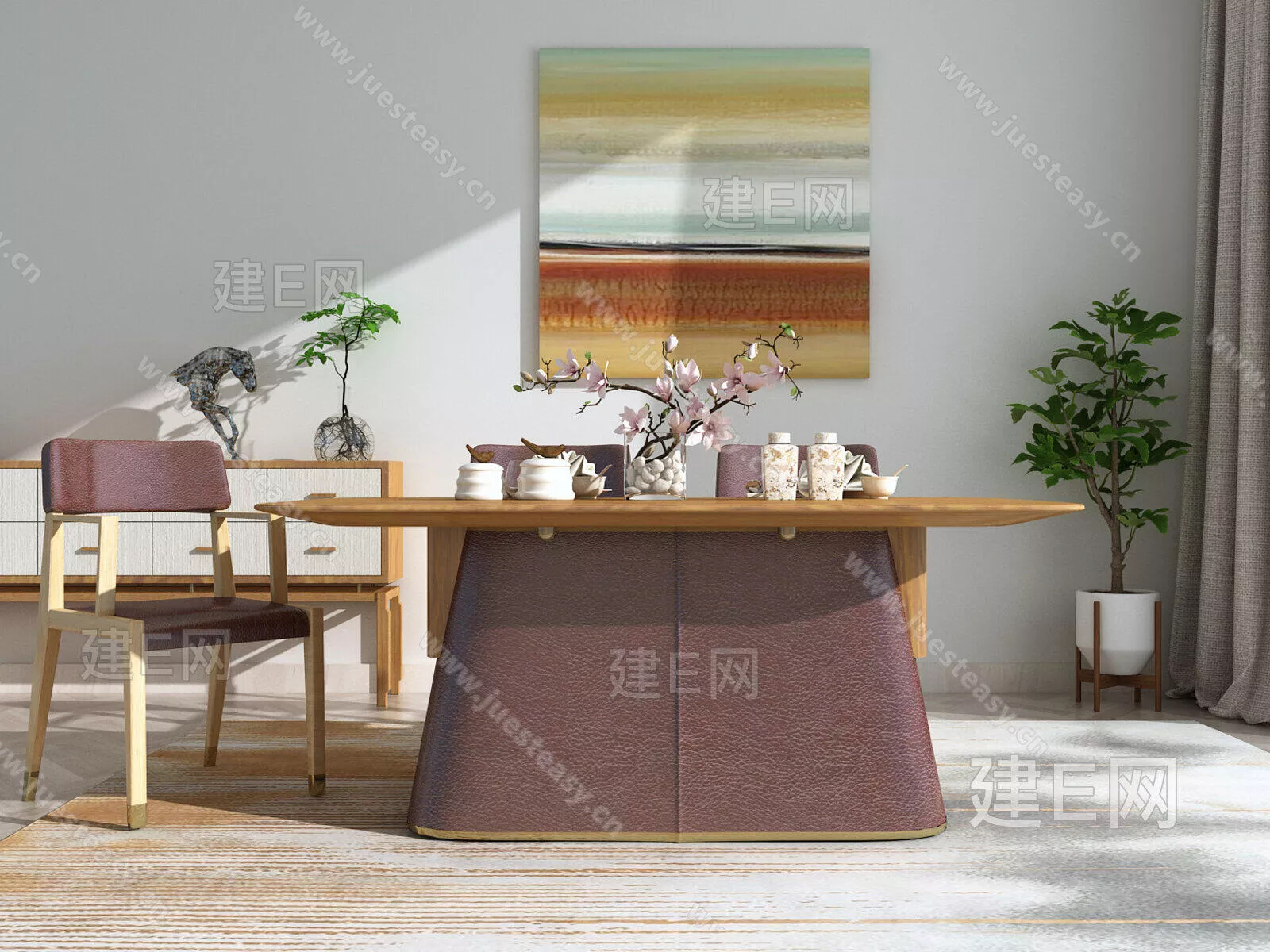 CHINESE DINING TABLE SET - SKETCHUP 3D MODEL - ENSCAPE - 112217593