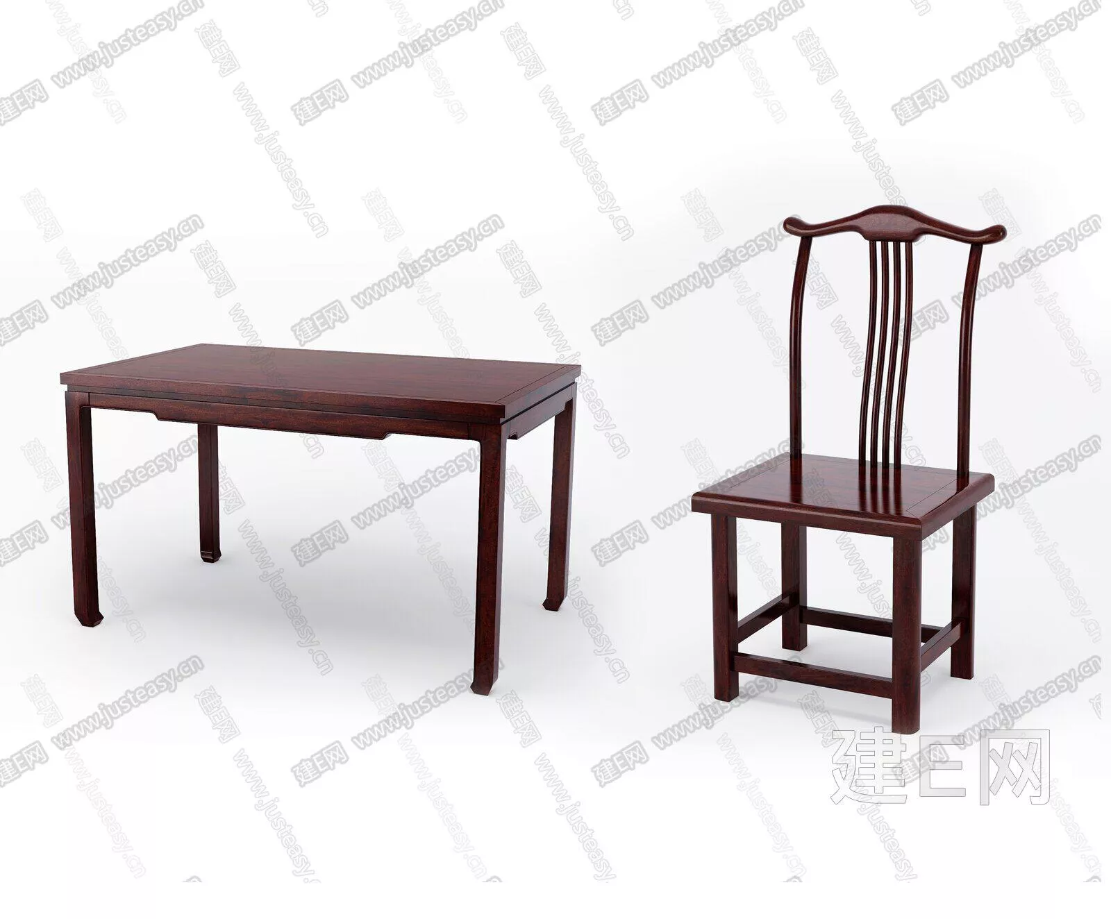 CHINESE DINING TABLE SET - SKETCHUP 3D MODEL - ENSCAPE - 112414061
