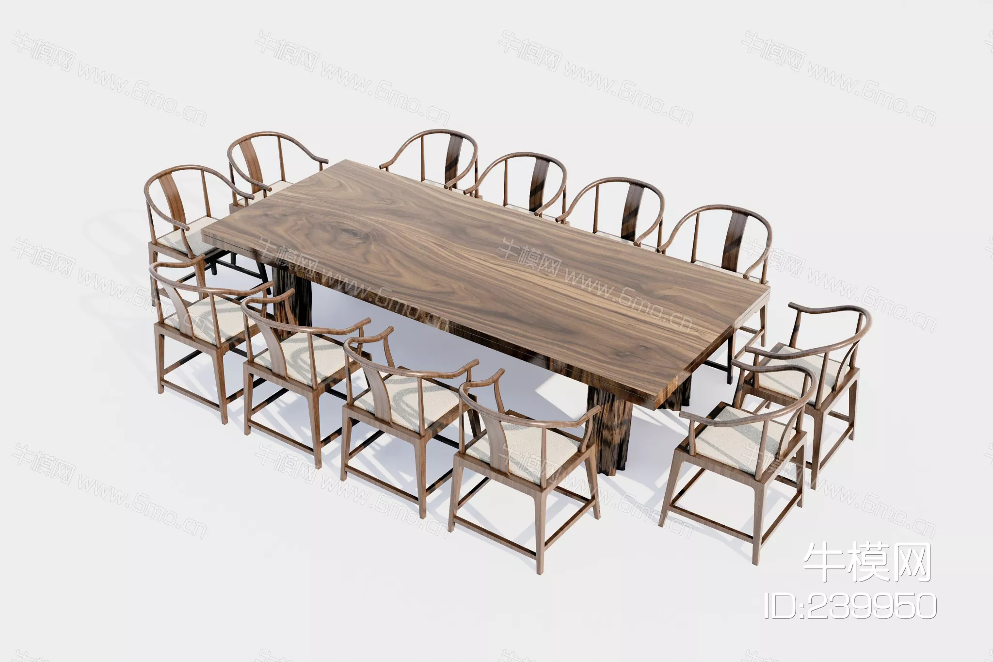 CHINESE DINING TABLE SET - SKETCHUP 3D MODEL - ENSCAPE - 239950