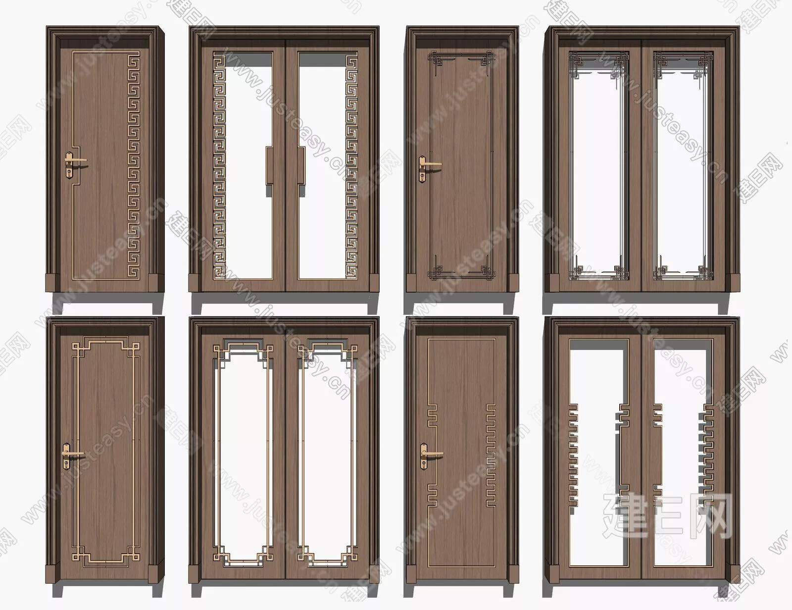 CHINESE DOOR AND WINDOWS - SKETCHUP 3D MODEL - ENSCAPE - 109199542