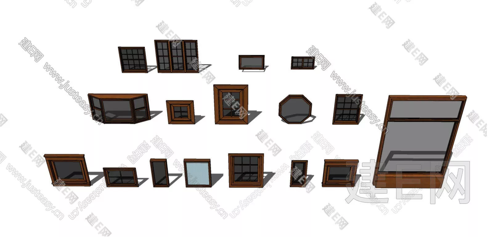 CHINESE DOOR AND WINDOWS - SKETCHUP 3D MODEL - ENSCAPE - 111231435