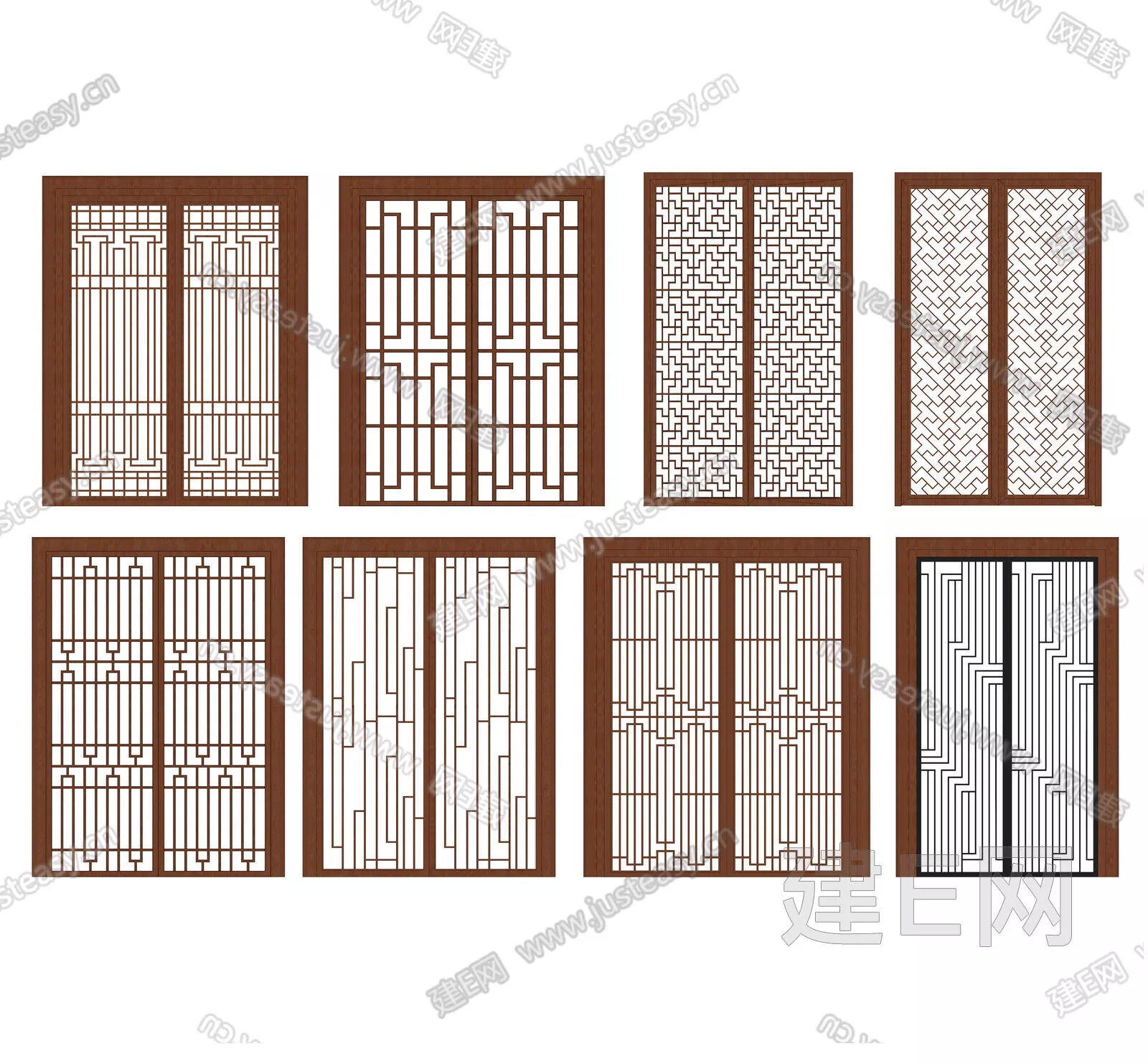 CHINESE DOOR AND WINDOWS - SKETCHUP 3D MODEL - ENSCAPE - 111755564