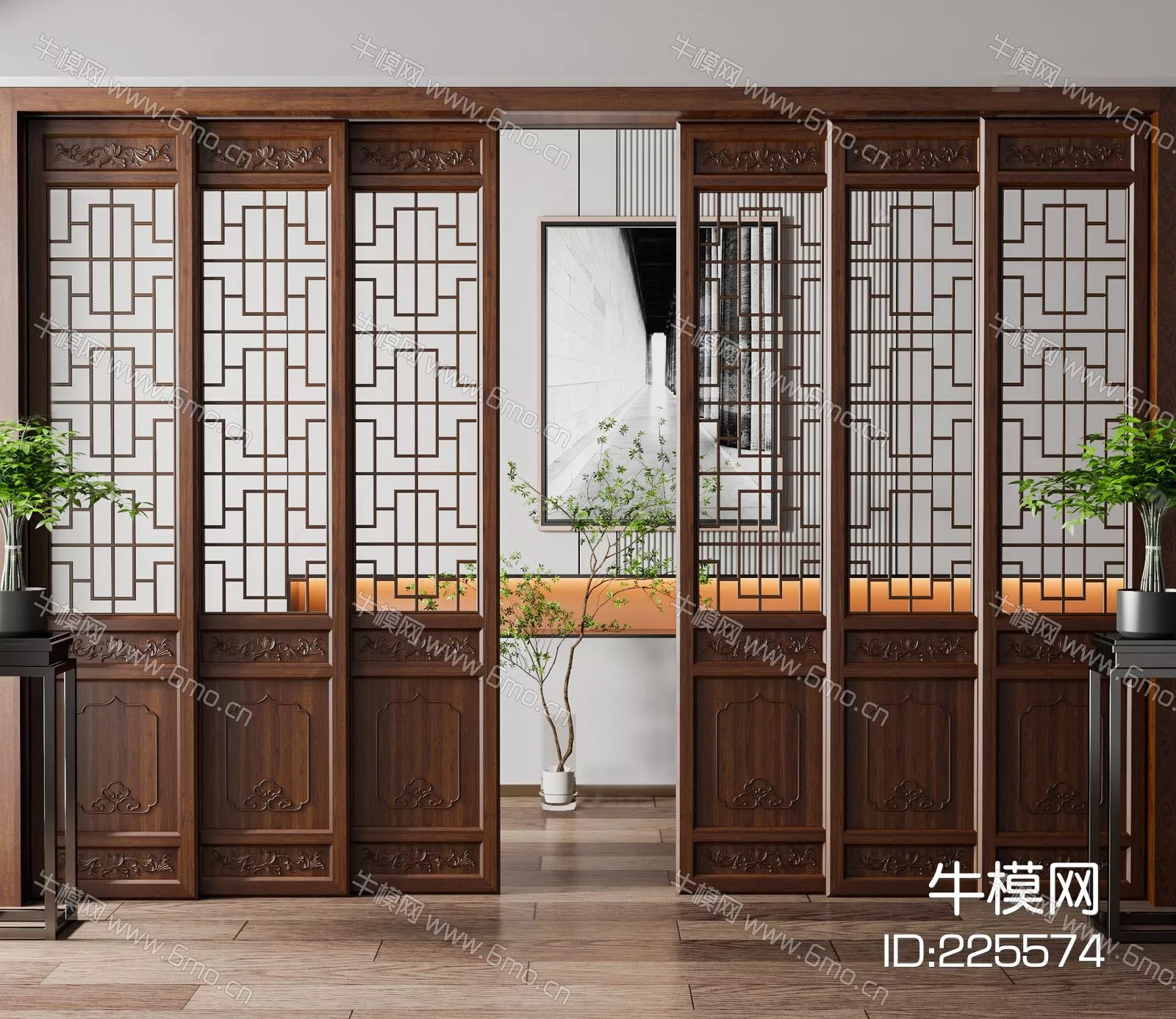 CHINESE DOOR AND WINDOWS - SKETCHUP 3D MODEL - ENSCAPE - 225574
