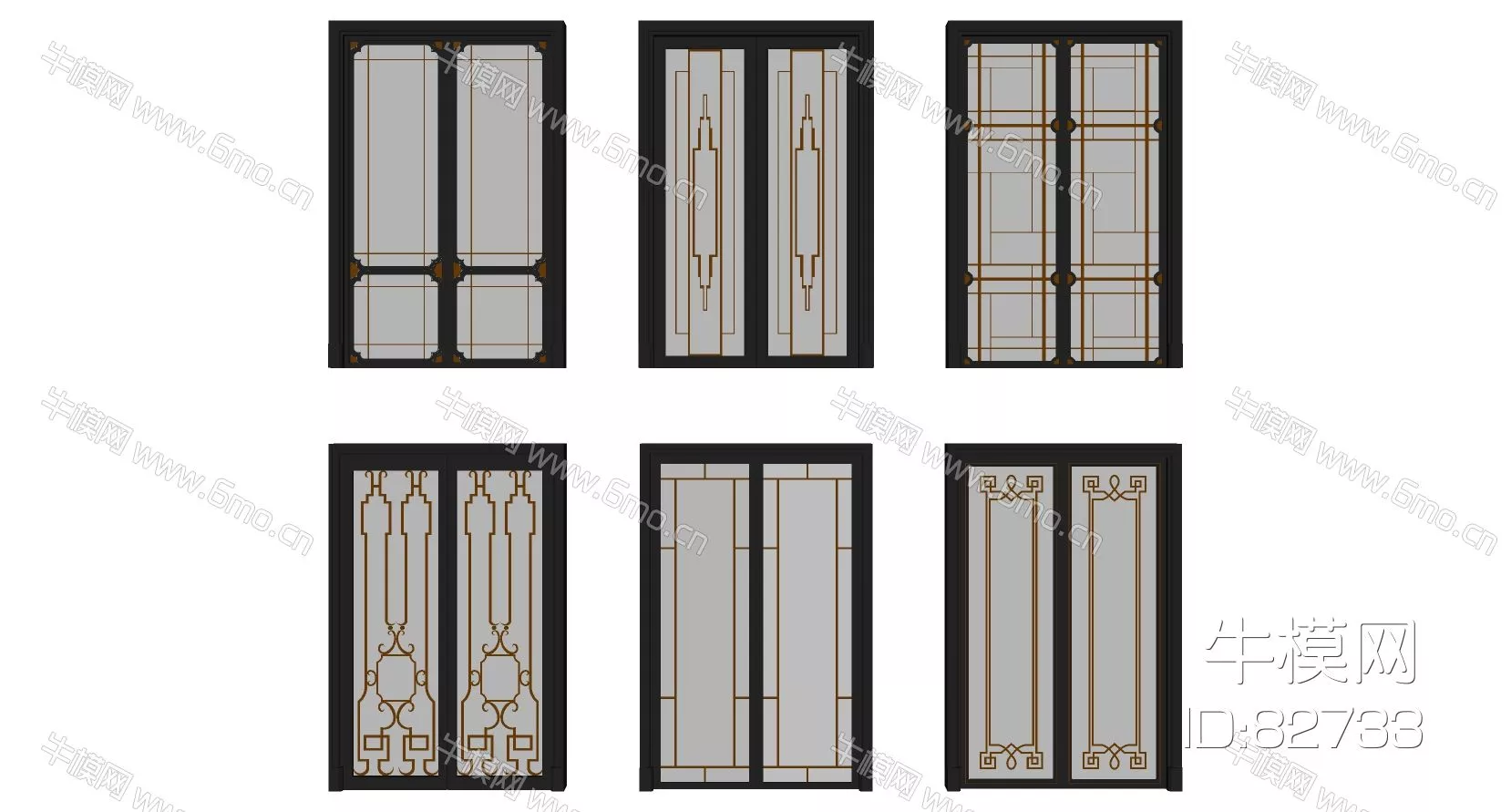 CHINESE DOOR AND WINDOWS - SKETCHUP 3D MODEL - ENSCAPE - 82733