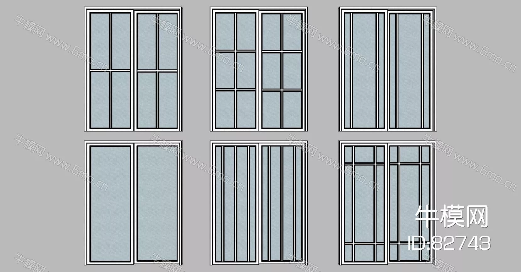 CHINESE DOOR AND WINDOWS - SKETCHUP 3D MODEL - ENSCAPE - 82743