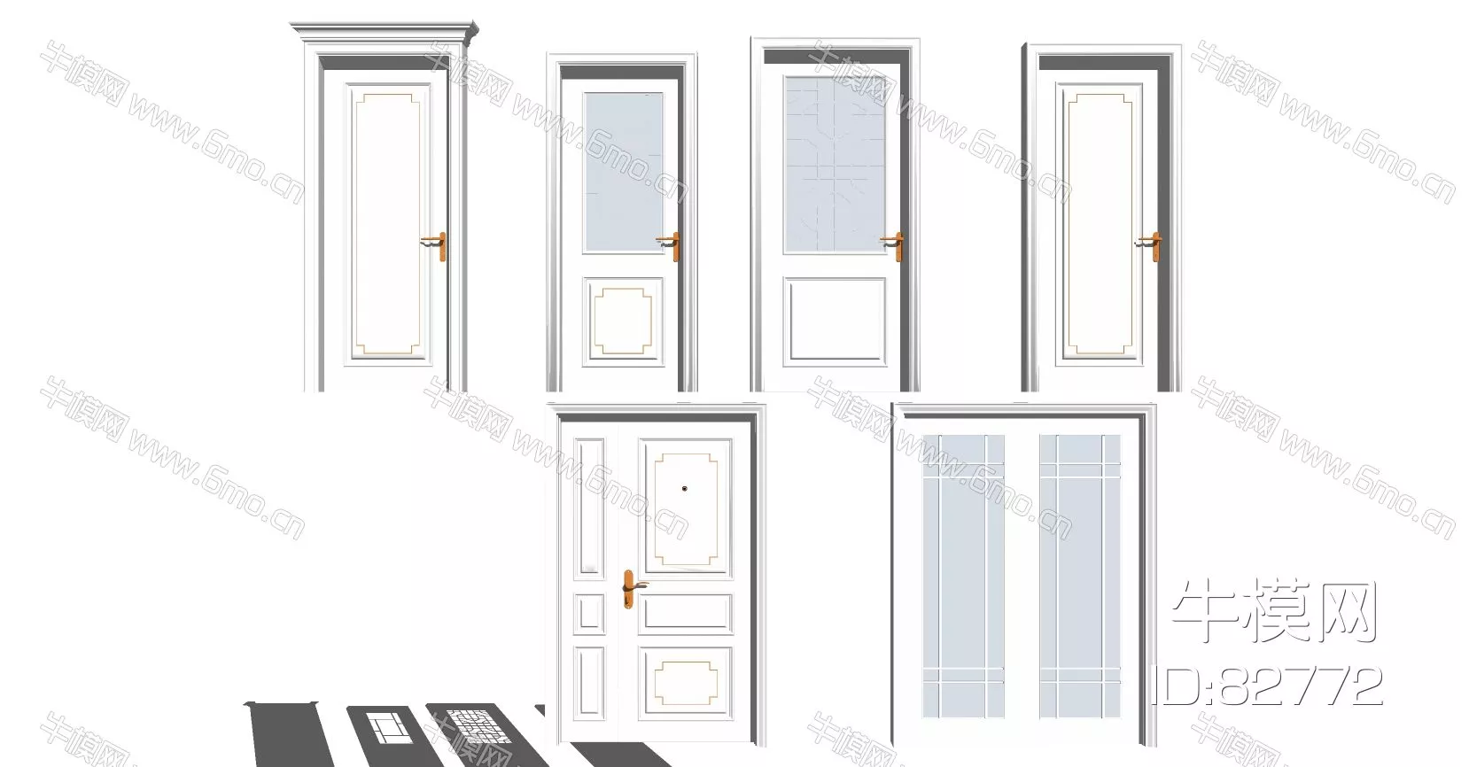 CHINESE DOOR AND WINDOWS - SKETCHUP 3D MODEL - ENSCAPE - 82772