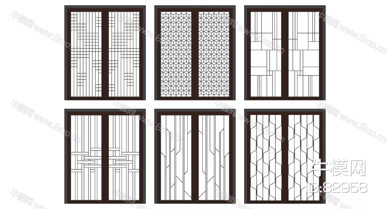 CHINESE DOOR AND WINDOWS - SKETCHUP 3D MODEL - ENSCAPE - 82958