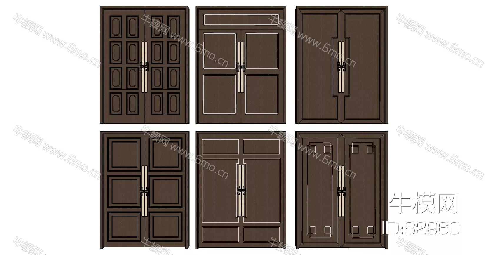 CHINESE DOOR AND WINDOWS - SKETCHUP 3D MODEL - ENSCAPE - 82960