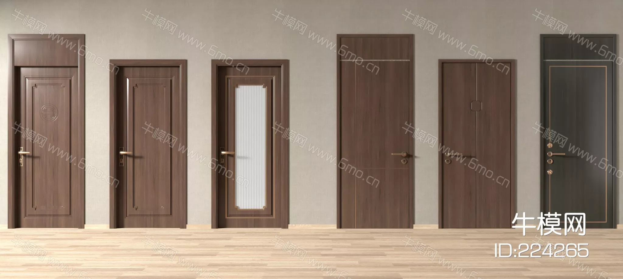 CHINESE DOOR AND WINDOWS - SKETCHUP 3D MODEL - VRAY - 224265