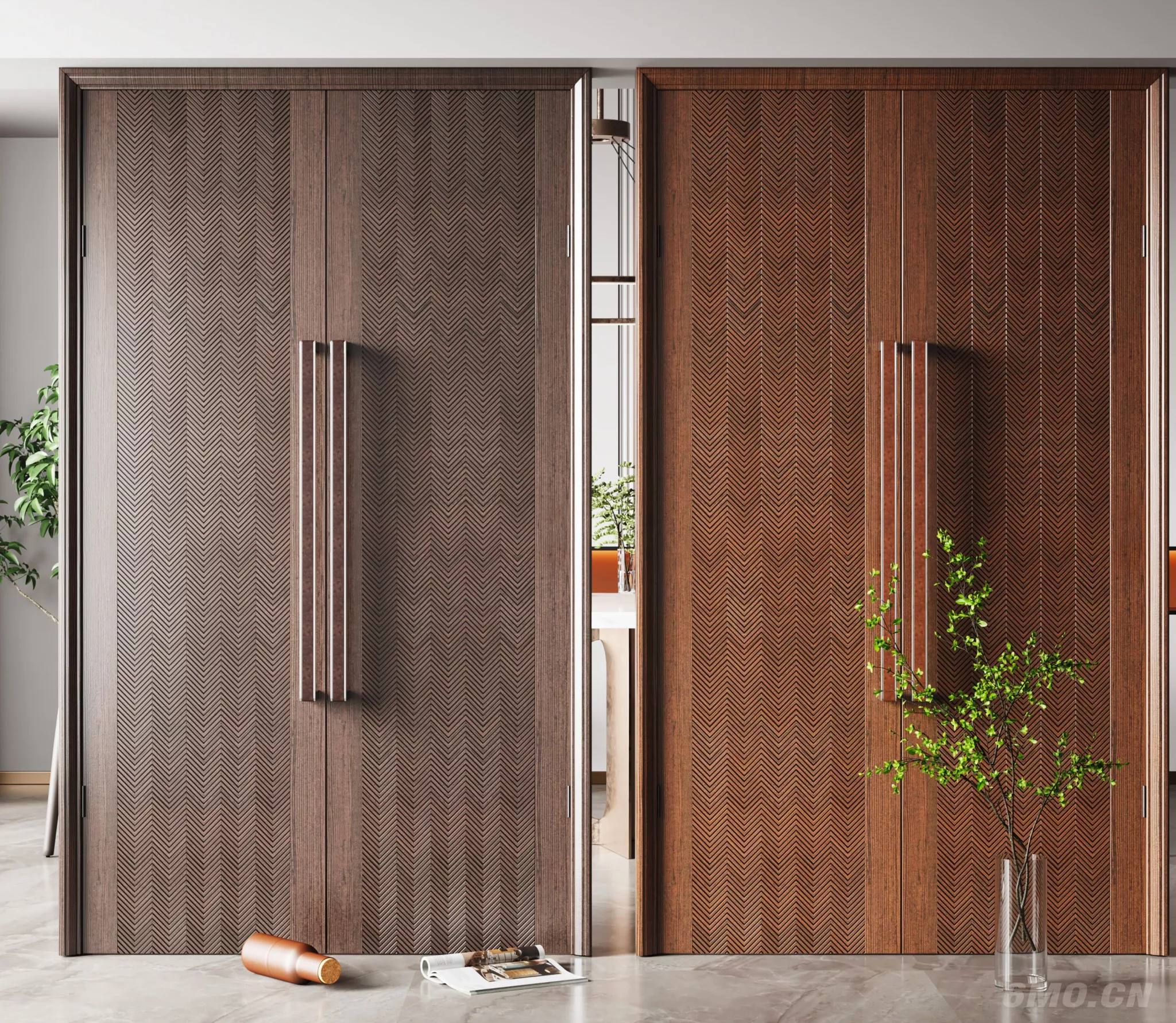 CHINESE DOOR AND WINDOWS - SKETCHUP 3D MODEL - VRAY - 244196