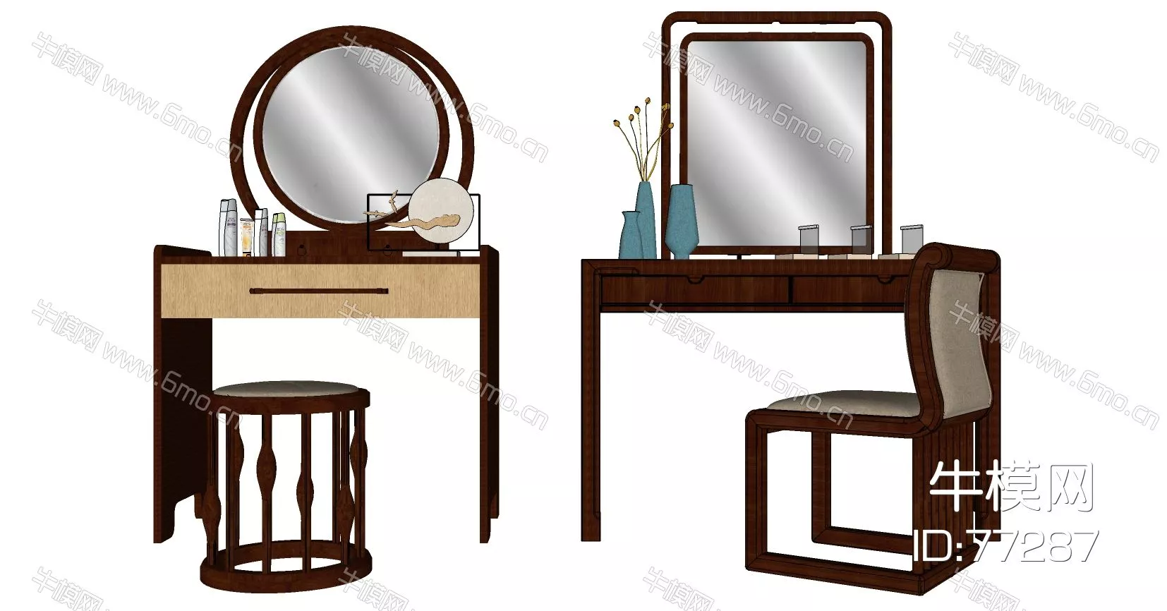 CHINESE DRESSING TABLE - SKETCHUP 3D MODEL - ENSCAPE - 77287