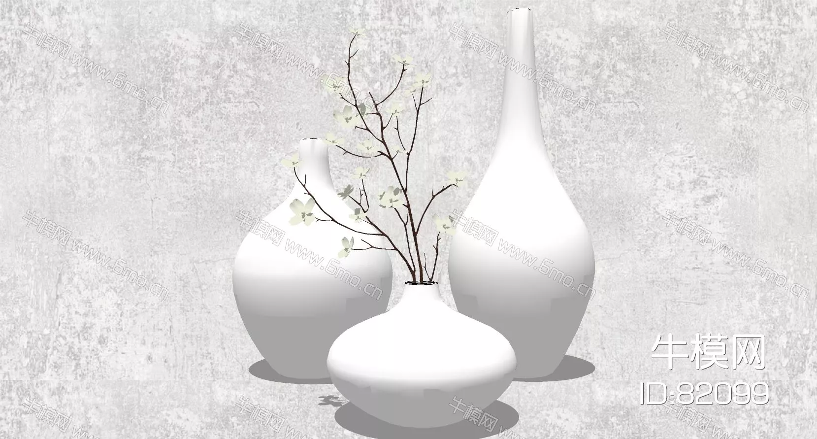 CHINESE FLOWER VASE - SKETCHUP 3D MODEL - ENSCAPE - 82099