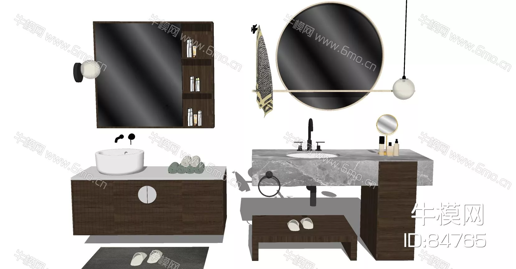 CHINESE KITCHEN - BATHROOM DECOR - SKETCHUP 3D MODEL - ENSCAPE - 84765