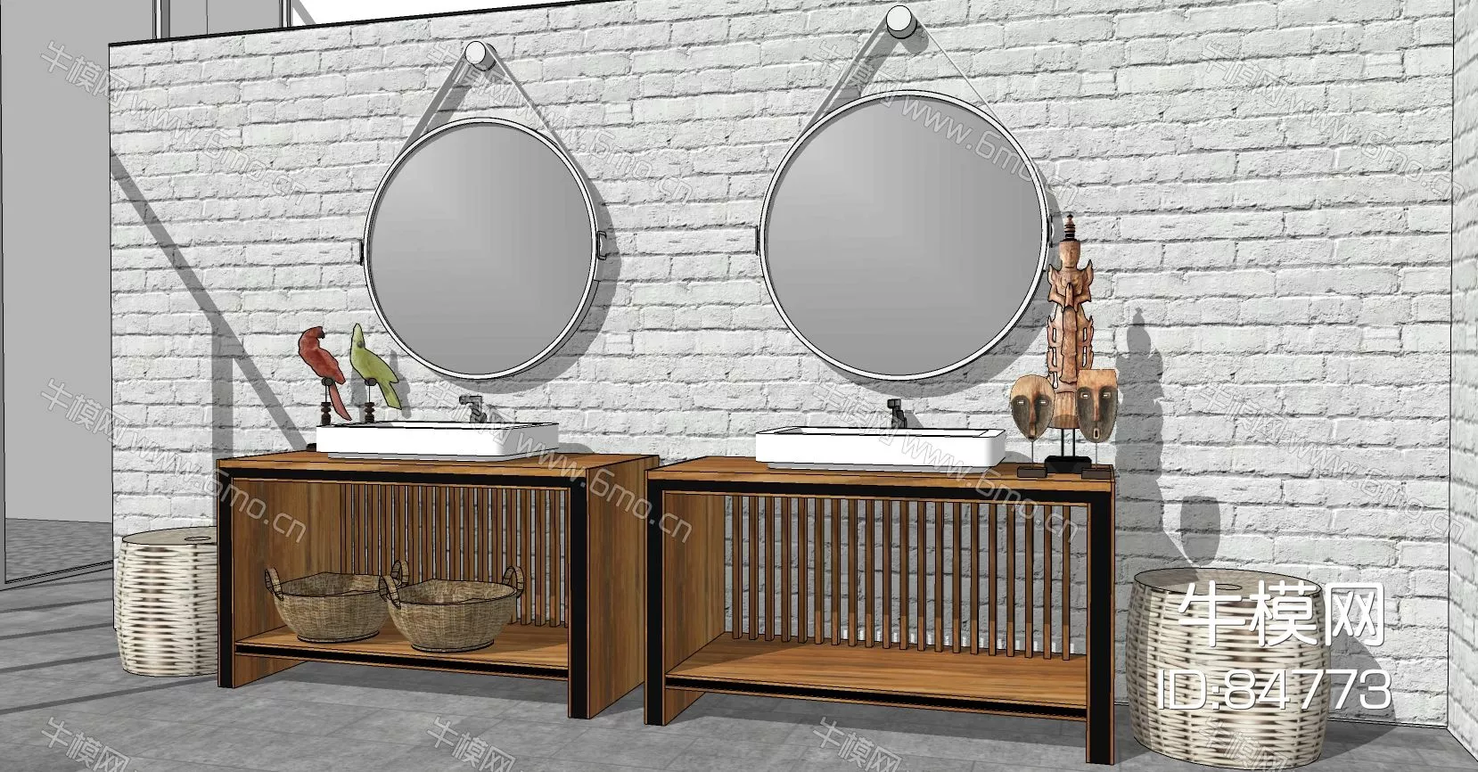 CHINESE KITCHEN - BATHROOM DECOR - SKETCHUP 3D MODEL - ENSCAPE - 84773