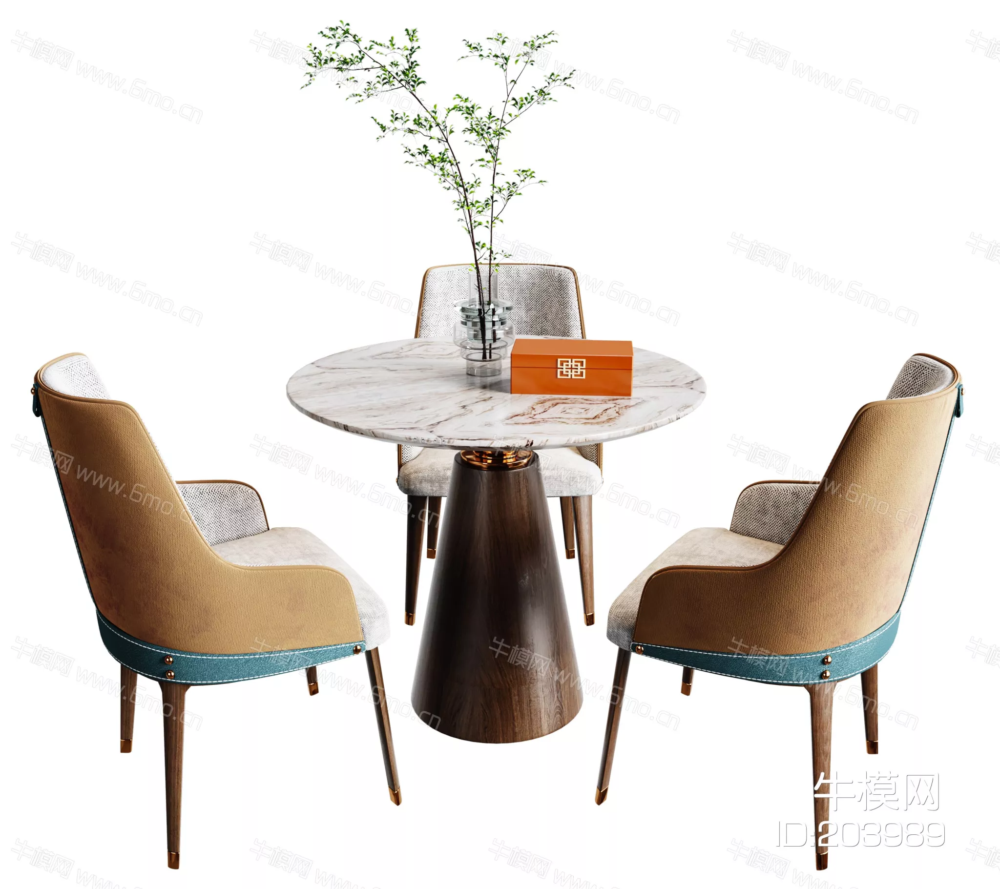 CHINESE LEISURE TABLE SET - SKETCHUP 3D MODEL - VRAY - 203989