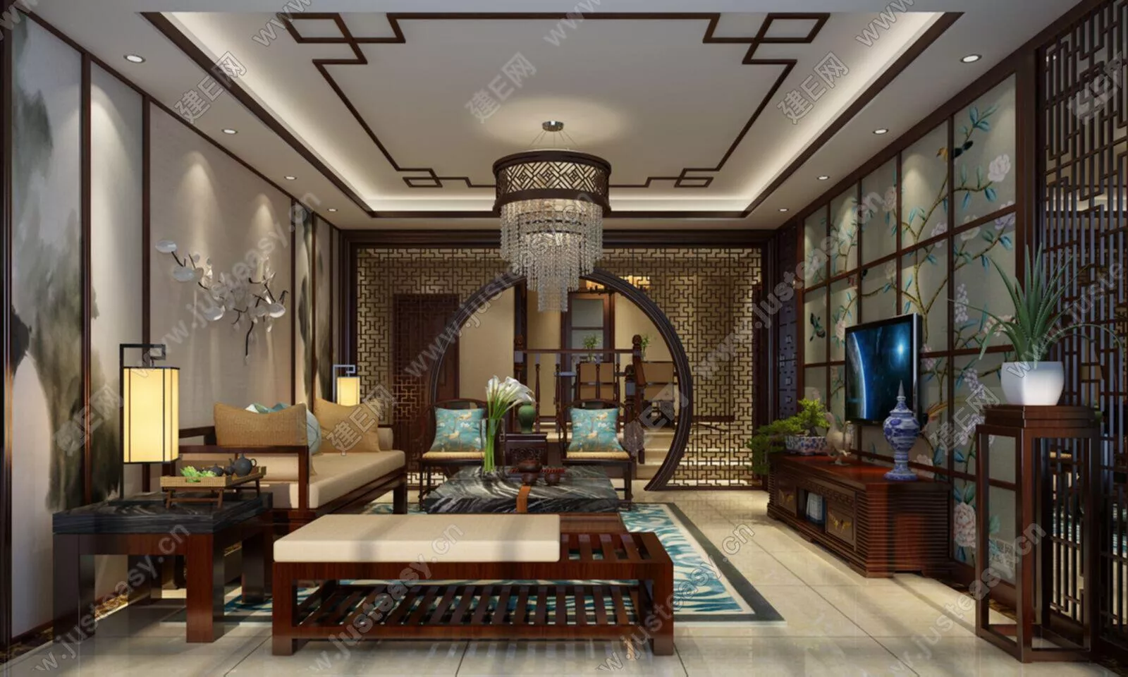 CHINESE LIVING ROOM - SKETCHUP 3D SCENE - ENSCAPE - 100811919
