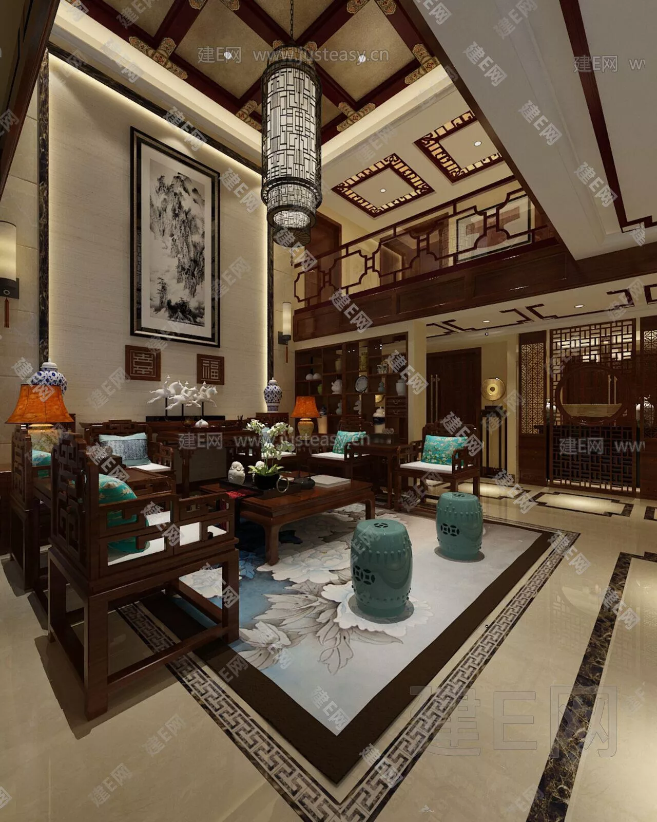 CHINESE LIVING ROOM - SKETCHUP 3D SCENE - ENSCAPE - 102384962