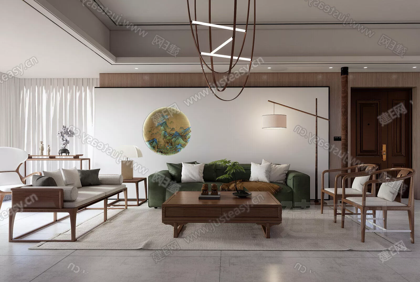 CHINESE LIVING ROOM - SKETCHUP 3D SCENE - ENSCAPE - 108414559