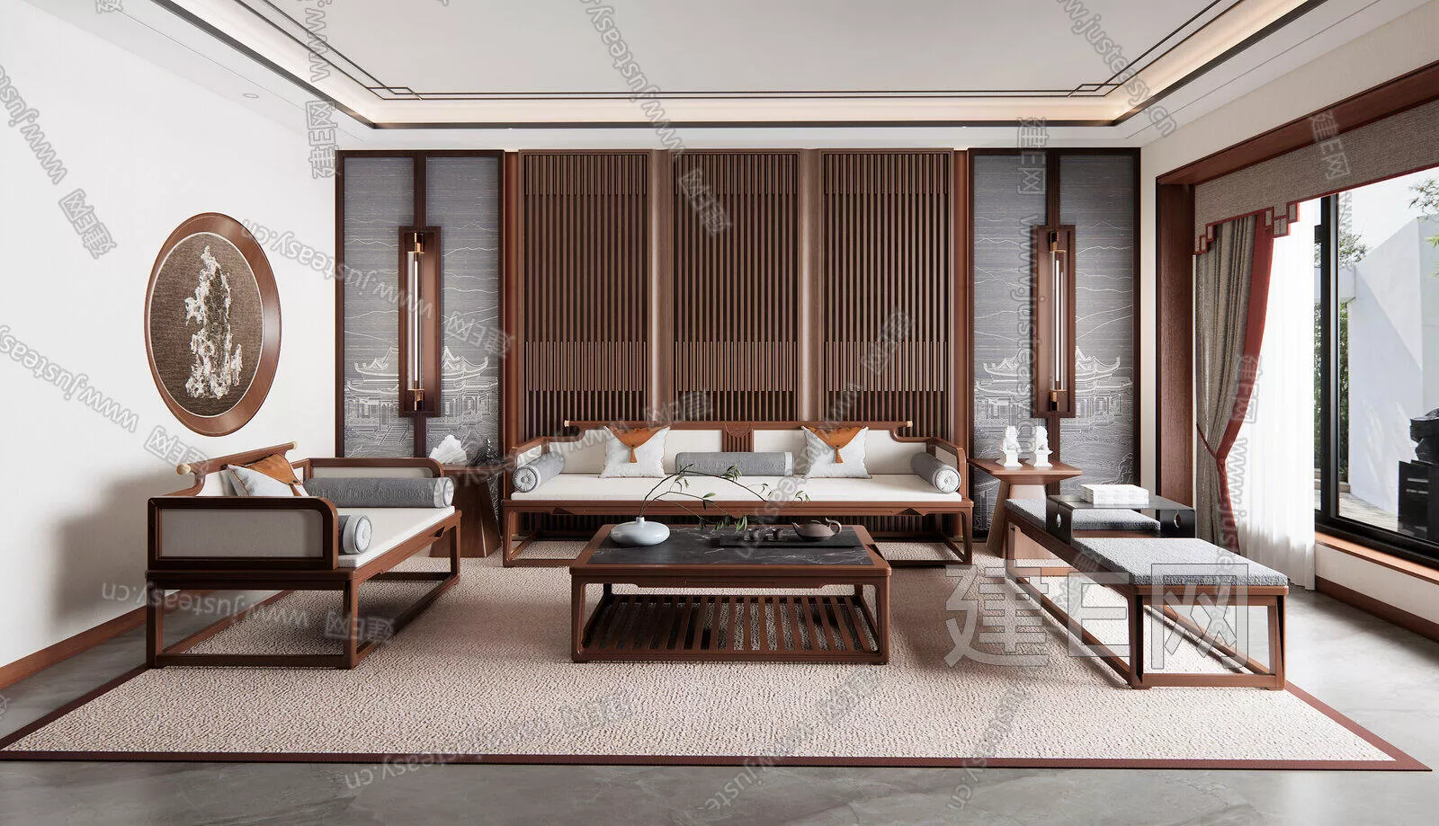 CHINESE LIVING ROOM - SKETCHUP 3D SCENE - ENSCAPE - 110642823