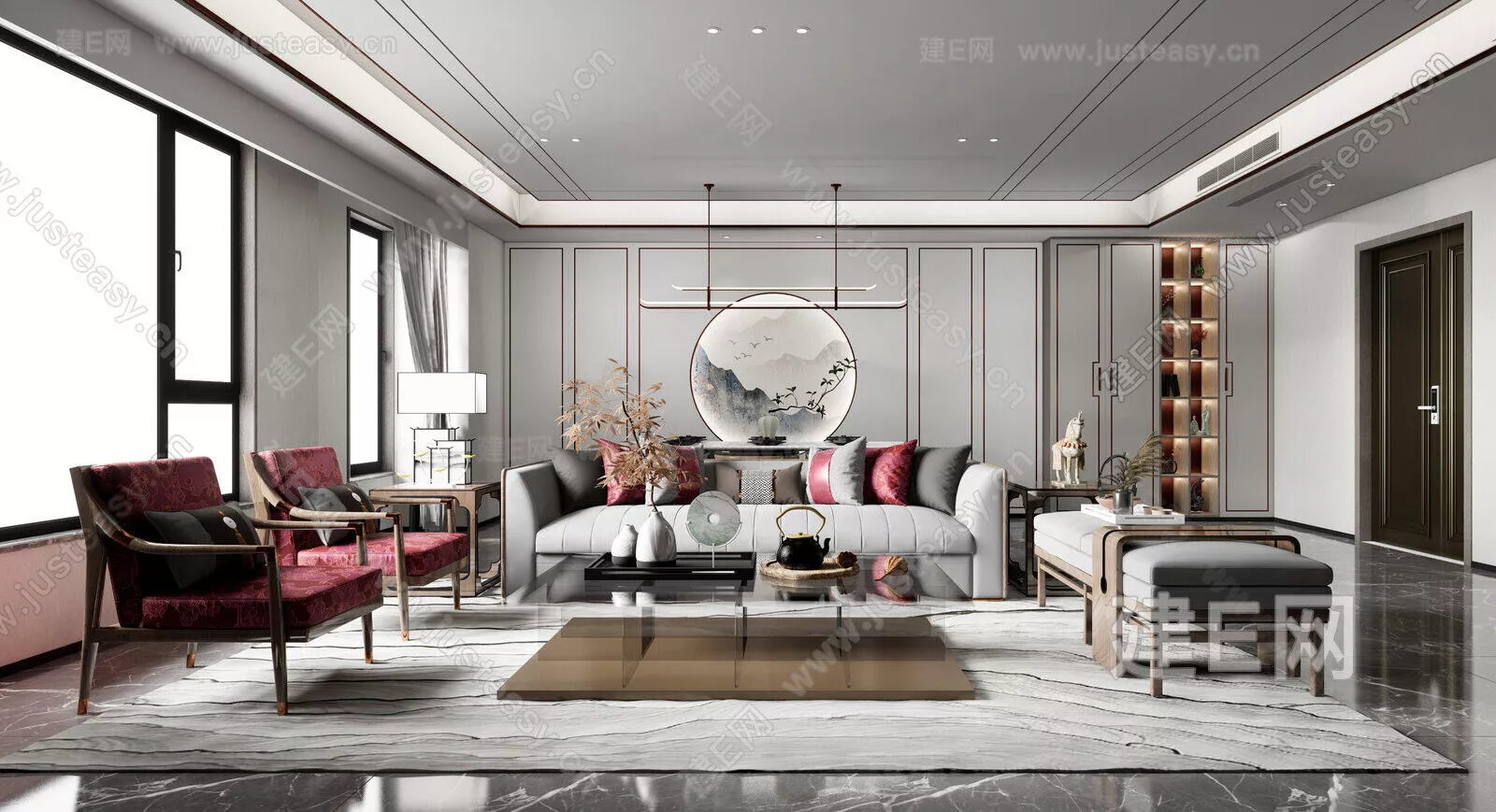 CHINESE LIVING ROOM - SKETCHUP 3D SCENE - ENSCAPE - 111036190