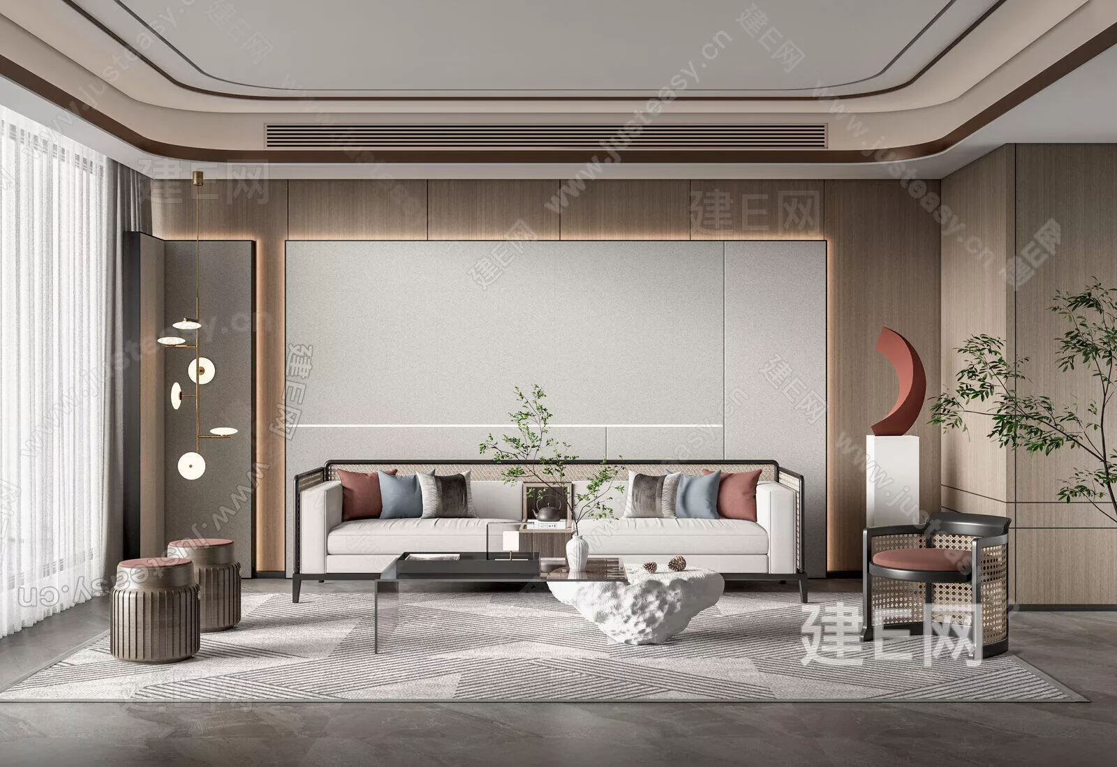 CHINESE LIVING ROOM - SKETCHUP 3D SCENE - ENSCAPE - 112084169