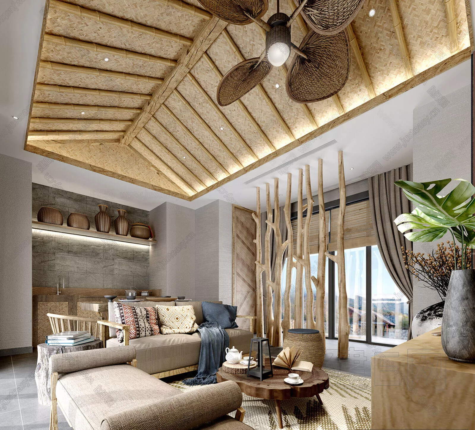 CHINESE LIVING ROOM - SKETCHUP 3D SCENE - ENSCAPE - 113394993