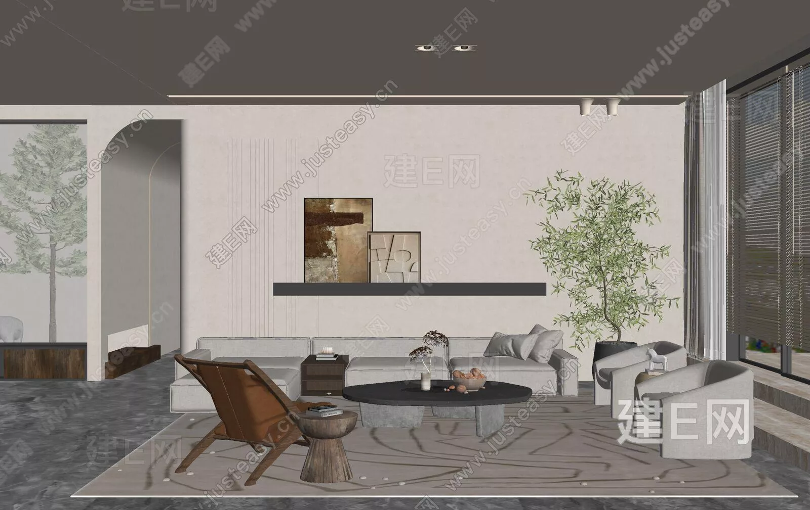 CHINESE LIVING ROOM - SKETCHUP 3D SCENE - ENSCAPE - 114836789