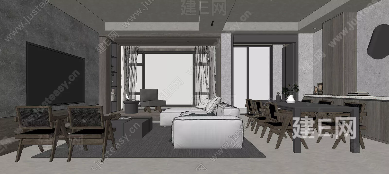 CHINESE LIVING ROOM - SKETCHUP 3D SCENE - ENSCAPE - 114902515