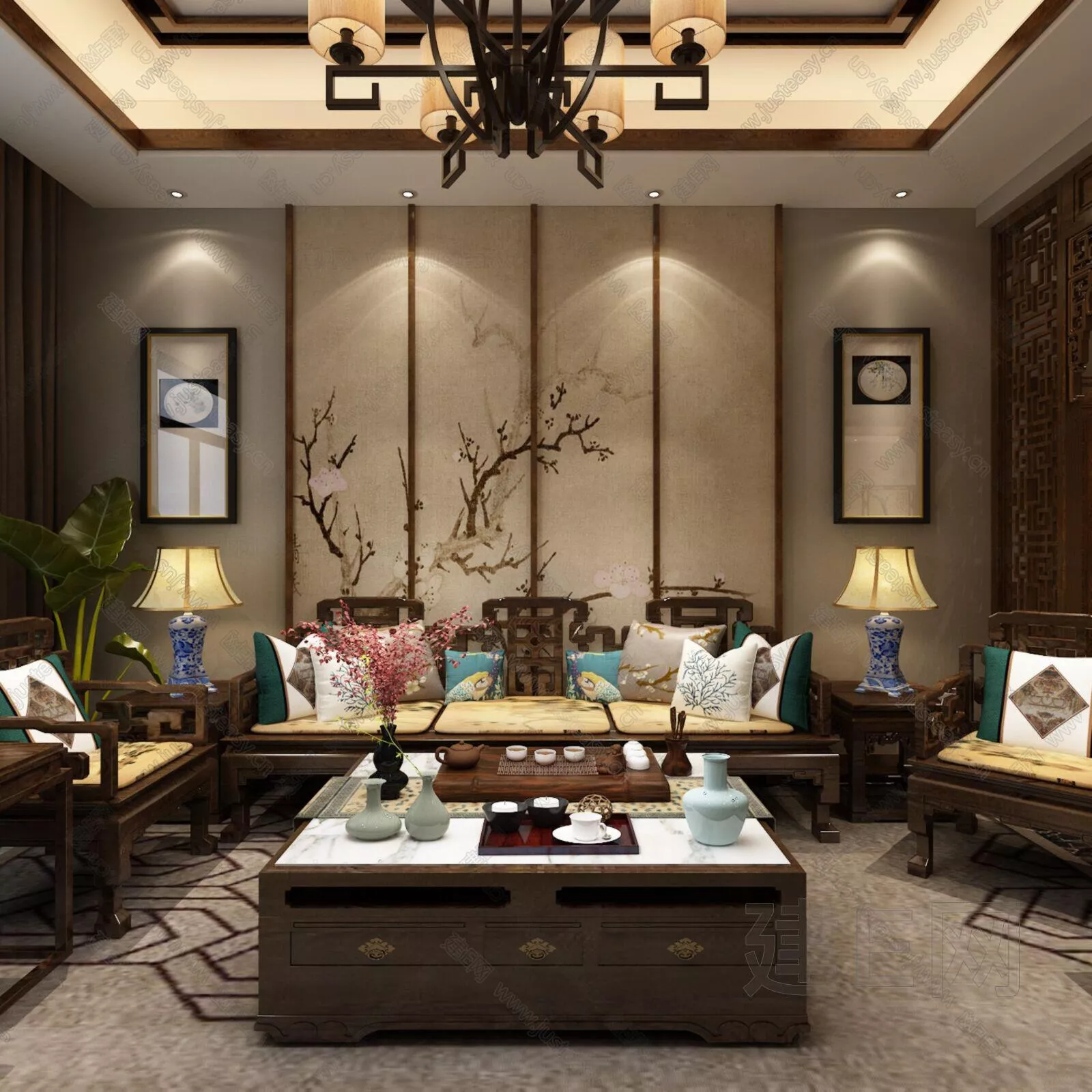 CHINESE LIVING ROOM - SKETCHUP 3D SCENE - ENSCAPE - 115229993