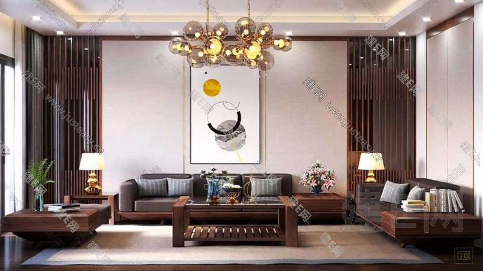 CHINESE LIVING ROOM - SKETCHUP 3D SCENE - ENSCAPE - 115492107