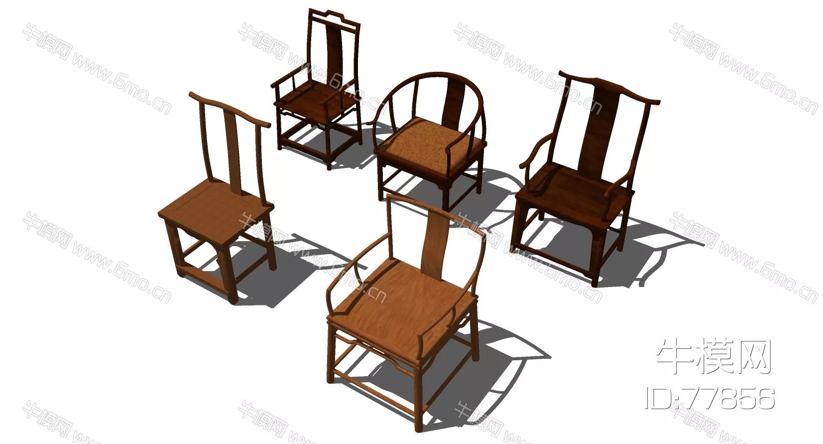 CHINESE LOUNGLE CHAIR - SKETCHUP 3D MODEL - ENSCAPE - 77856