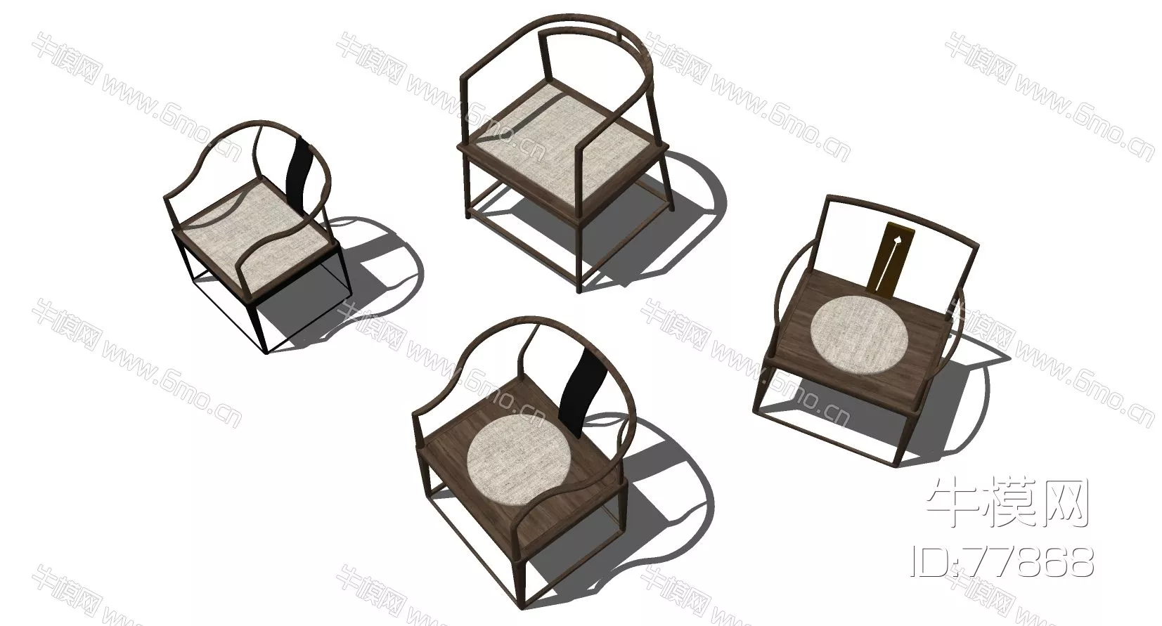 CHINESE LOUNGLE CHAIR - SKETCHUP 3D MODEL - ENSCAPE - 77868
