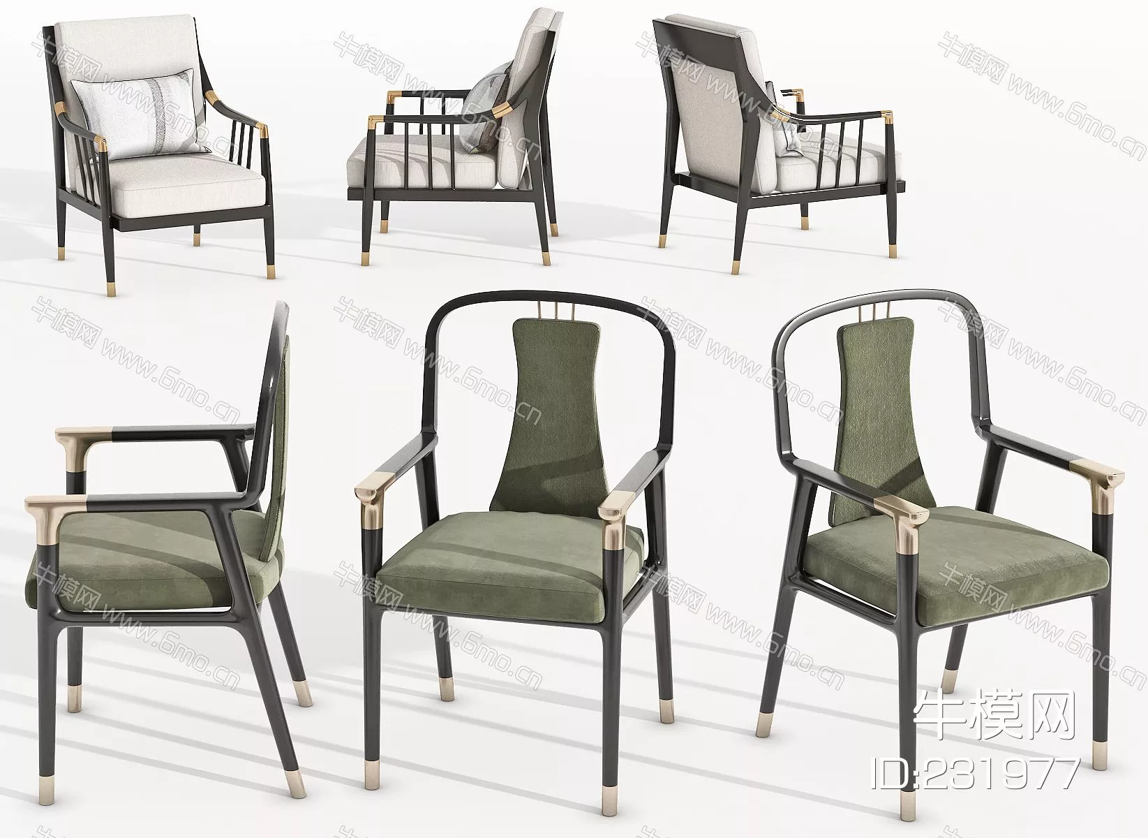 CHINESE LOUNGLE CHAIR - SKETCHUP 3D MODEL - VRAY - 231977