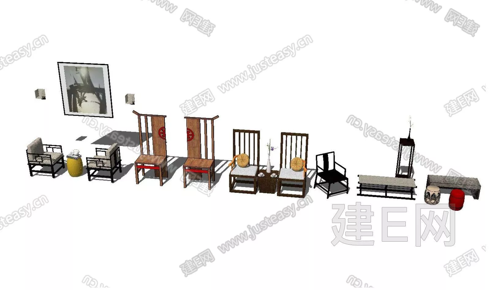 CHINESE OFFICE CHAIR - SKETCHUP 3D MODEL - ENSCAPE - 112476555