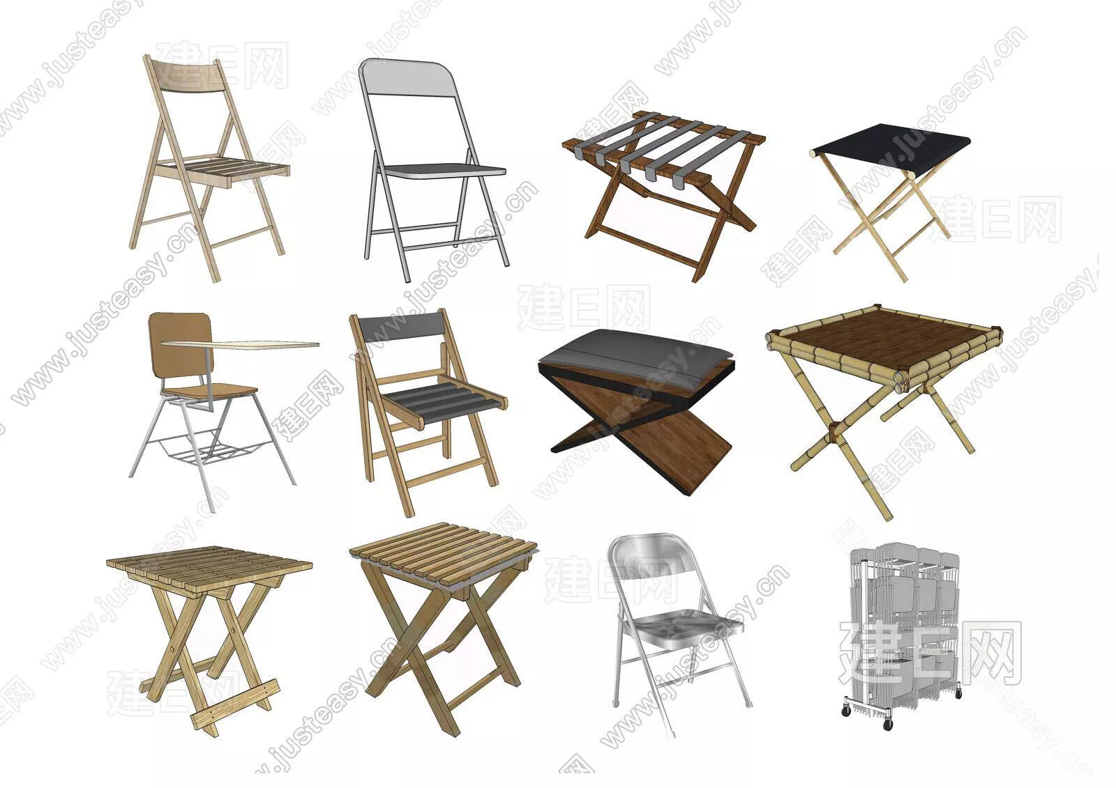 CHINESE OFFICE CHAIR - SKETCHUP 3D MODEL - VRAY - 110051382