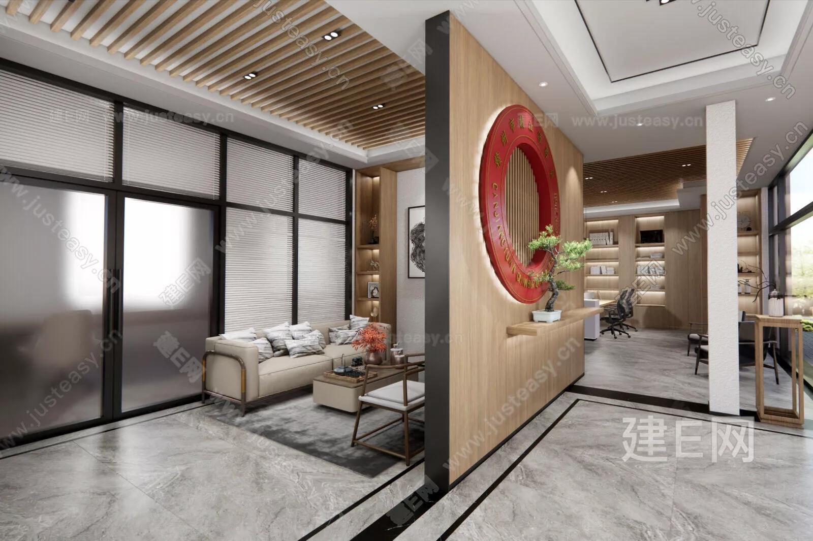 CHINESE OFFICE INTERIOR - SKETCHUP 3D MODEL - ENSCAPE - 104809542