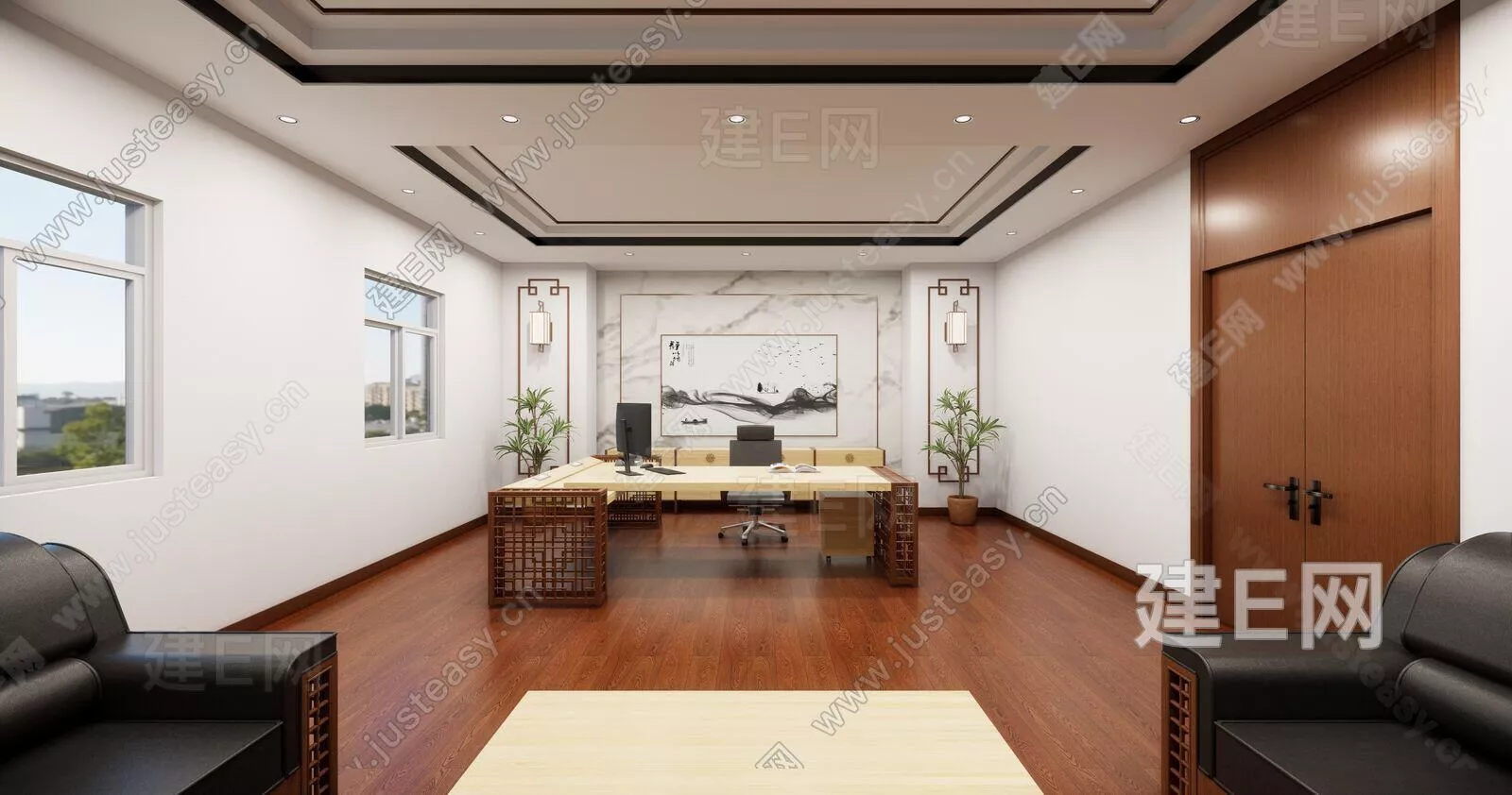 CHINESE OFFICE INTERIOR - SKETCHUP 3D MODEL - ENSCAPE - 111822178