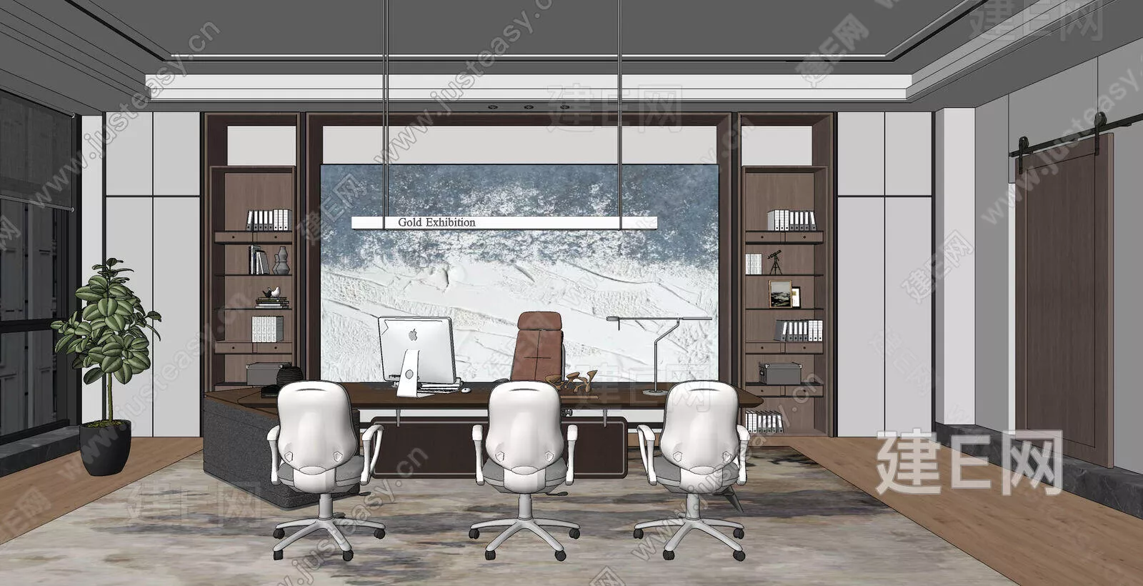 CHINESE OFFICE INTERIOR - SKETCHUP 3D MODEL - ENSCAPE - 113395001