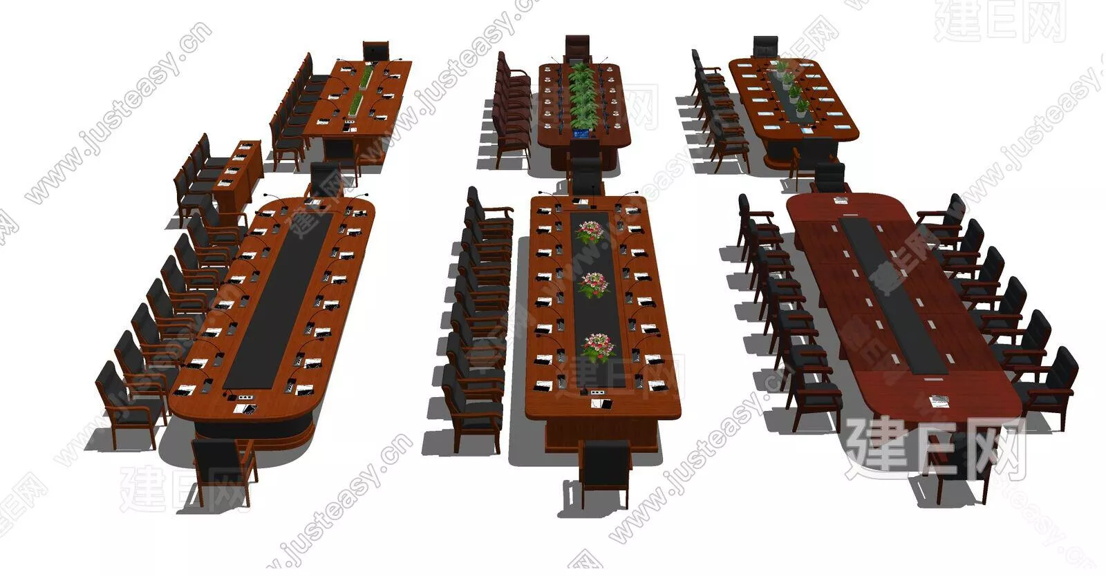 CHINESE OFFICE TABLE SET - SKETCHUP 3D MODEL - ENSCAPE - 108347982