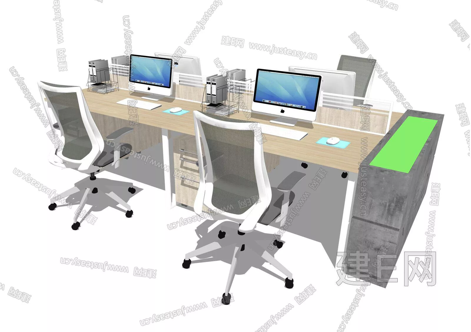 CHINESE OFFICE TABLE SET - SKETCHUP 3D MODEL - ENSCAPE - 109723705